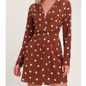 COPY - Rust brown polka dot dress